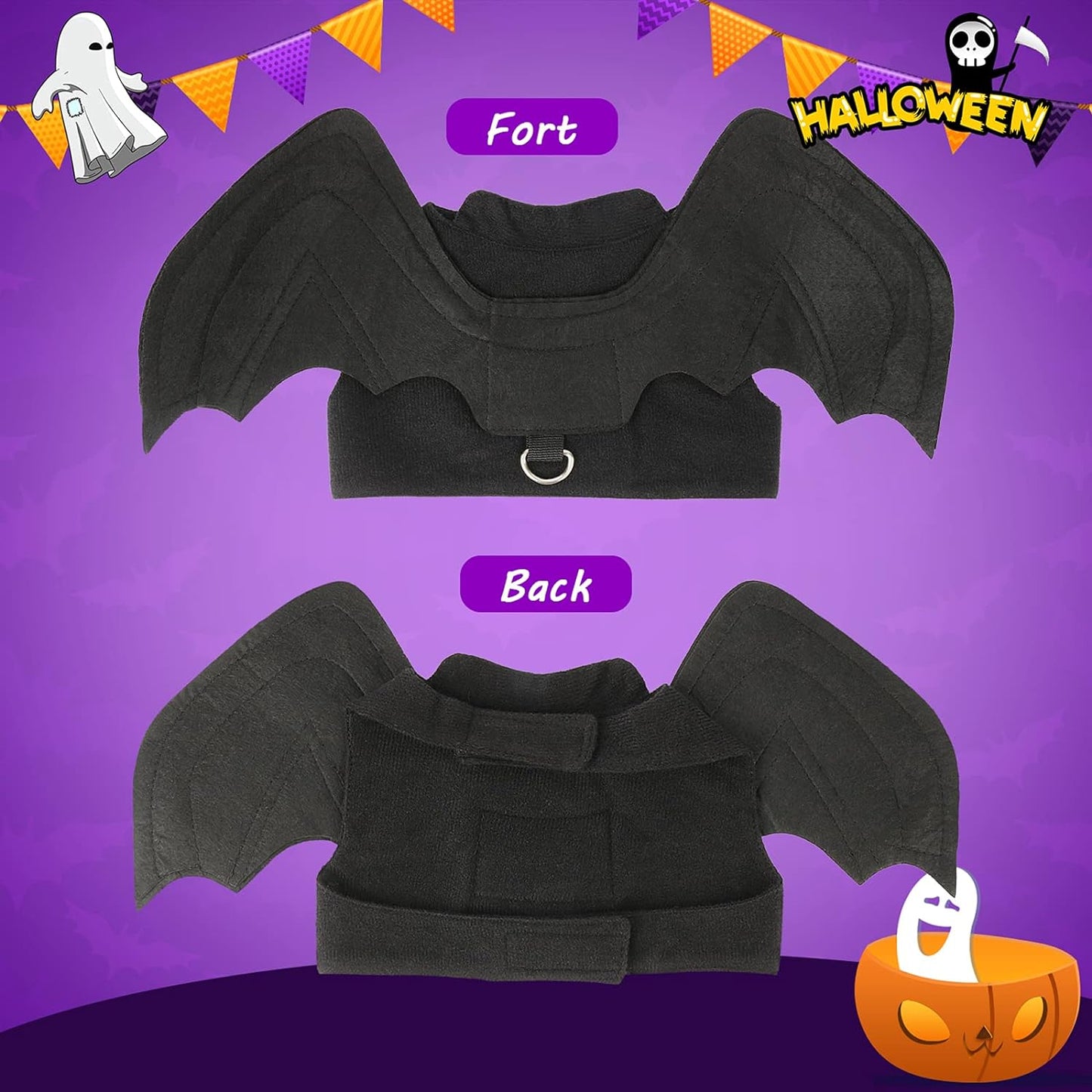 Dog Halloween Costume - Halloween Bat Wings Pet Costumes for Dogs Cats Halloween Party Medium