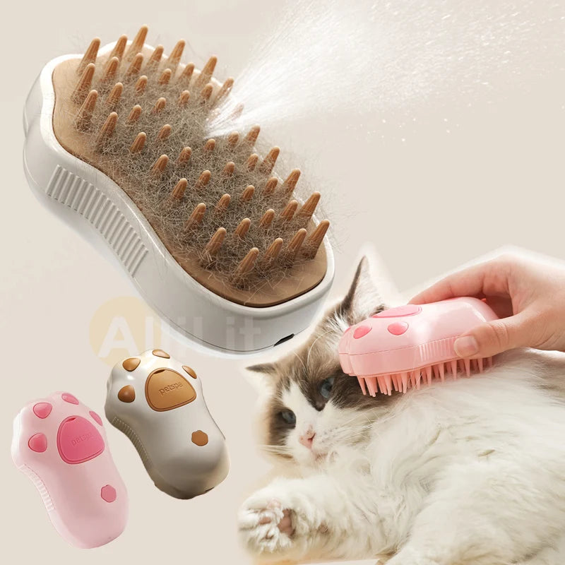 Cat Steam Brush Pet Massage Comb Cat Dog Comb Paw Shape Electric Spray Water Spray Cats Bath Brush Hair Grooming Supplies