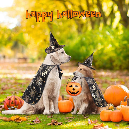 Pet Halloween Costumes Cape with Wizard Hat Dog Cat Halloween Apparels