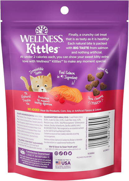 Kittles Natural Grain Free Cat Treats, Salmon & Cranberries, 6-Ounce Bag