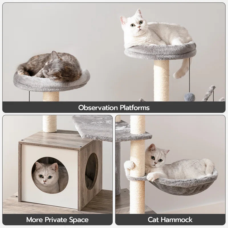 Burslem 52'' Cat Tree with Litter Box Enclosure